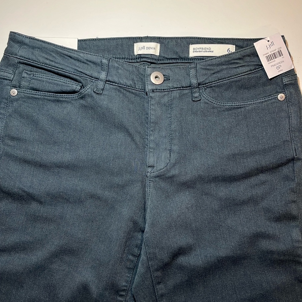 NWT J Jill Boyfriend Jeans - Pine Green - Picture 6 of 11